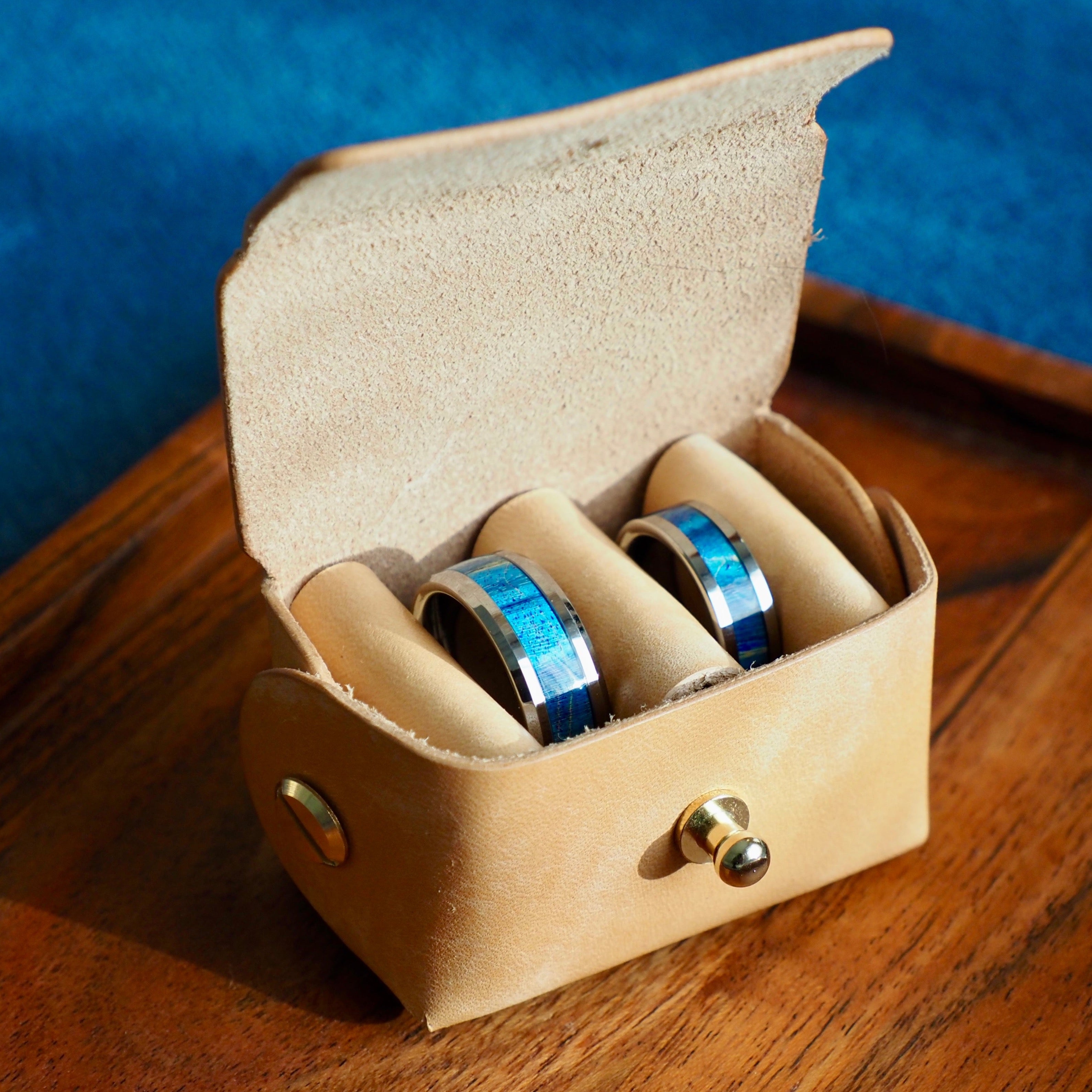 Bolsa De Anillo De Cuero