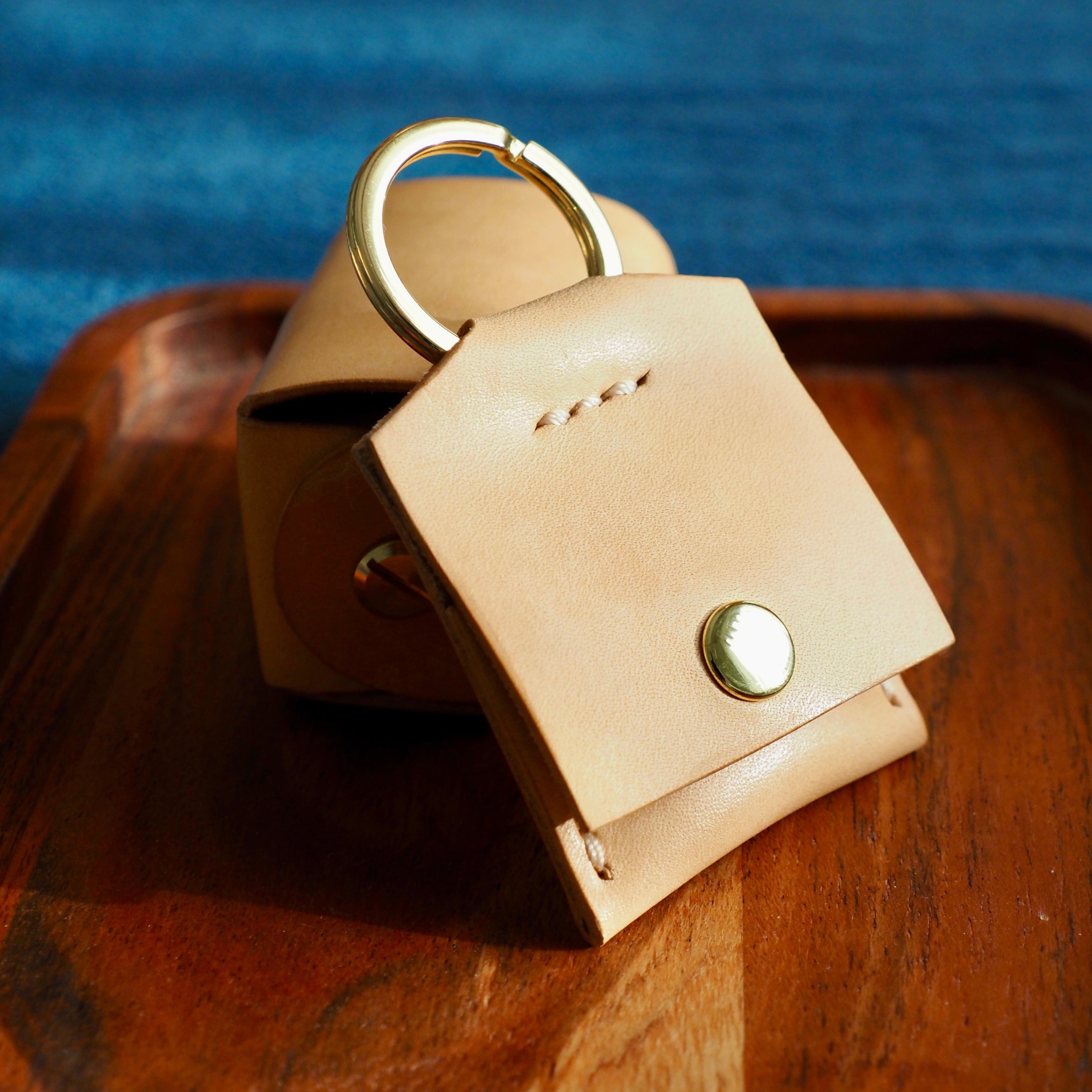 Leather Ring Keychain Pouch