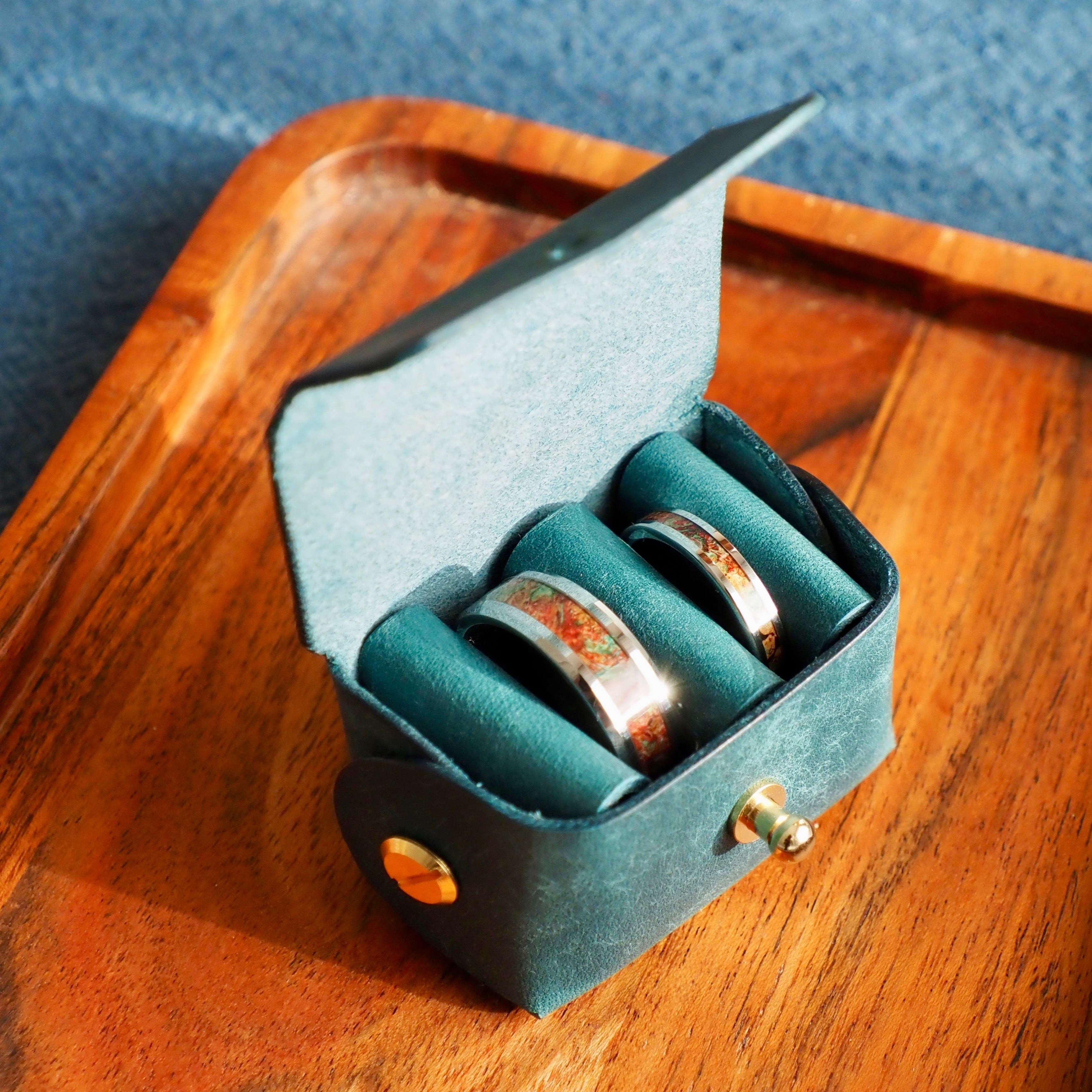 Bolsa De Anillo De Cuero