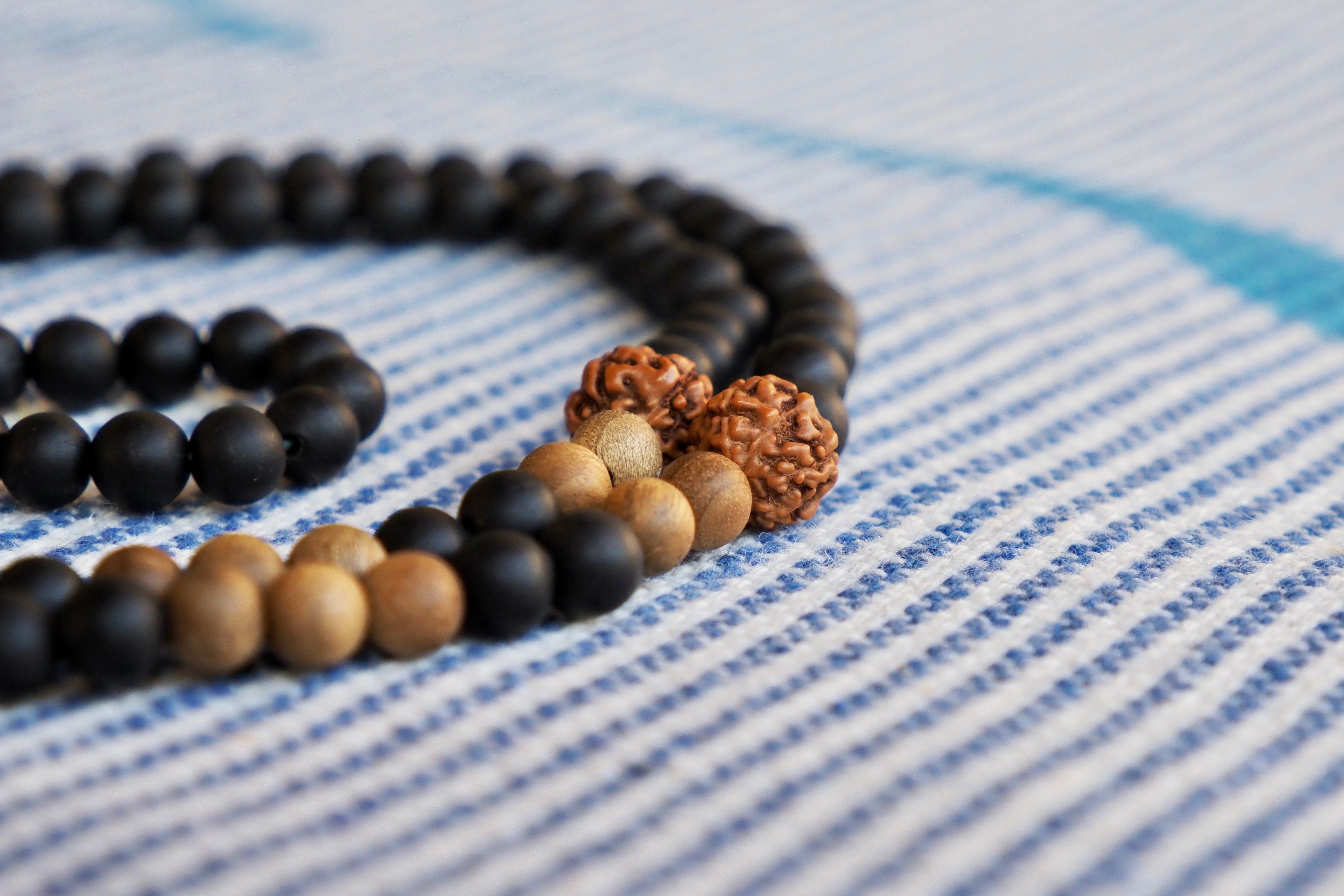 Agarwood, Ebony & Rudraksha Mala Necklace