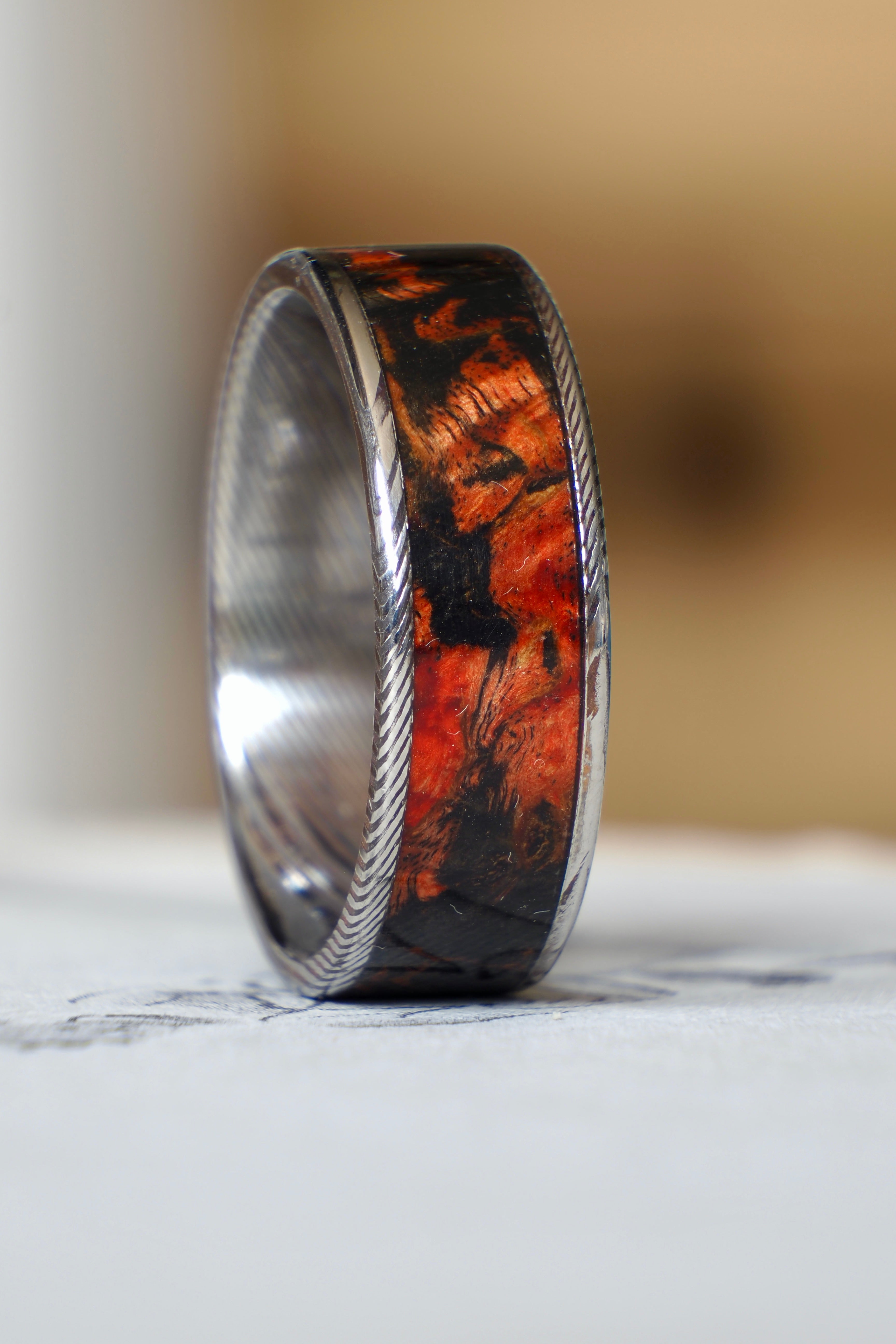 Birch + Damascus Steel