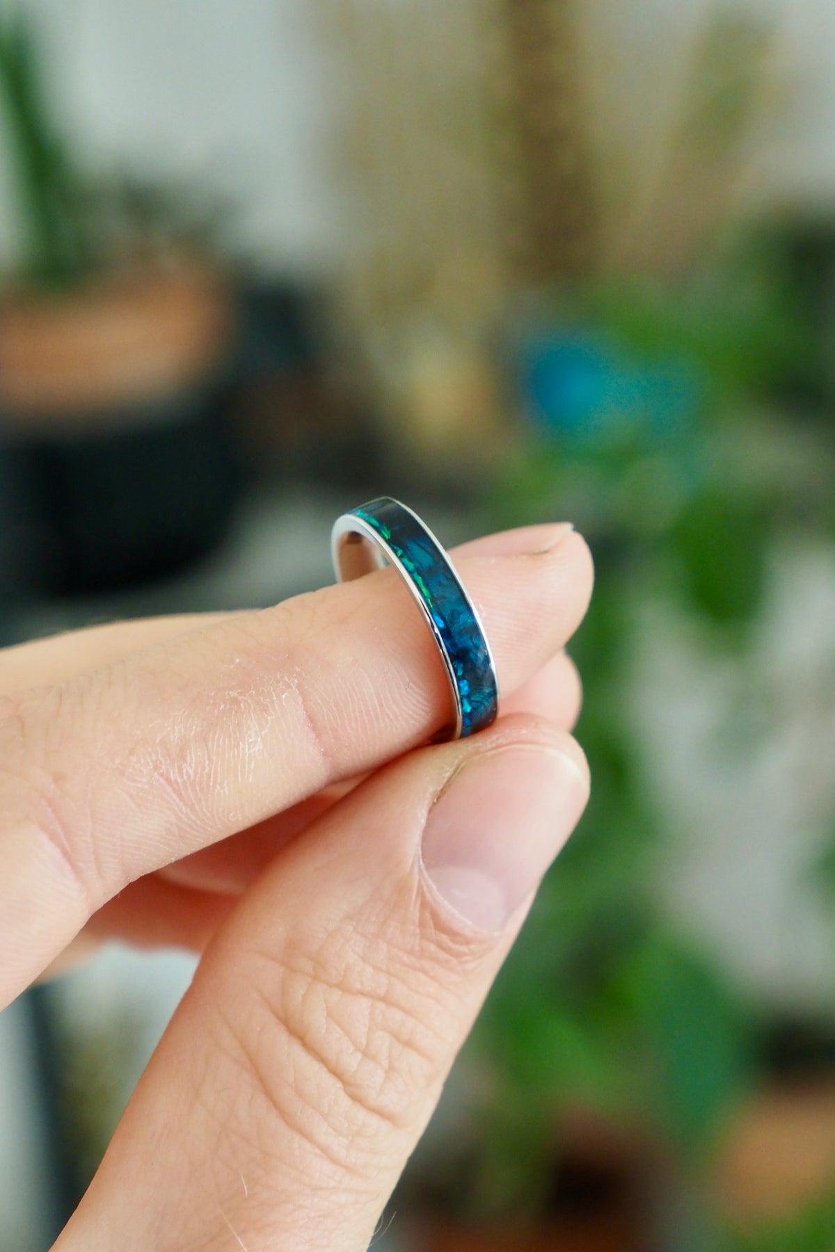 Blue Amboyna + Steel & Bello Opal