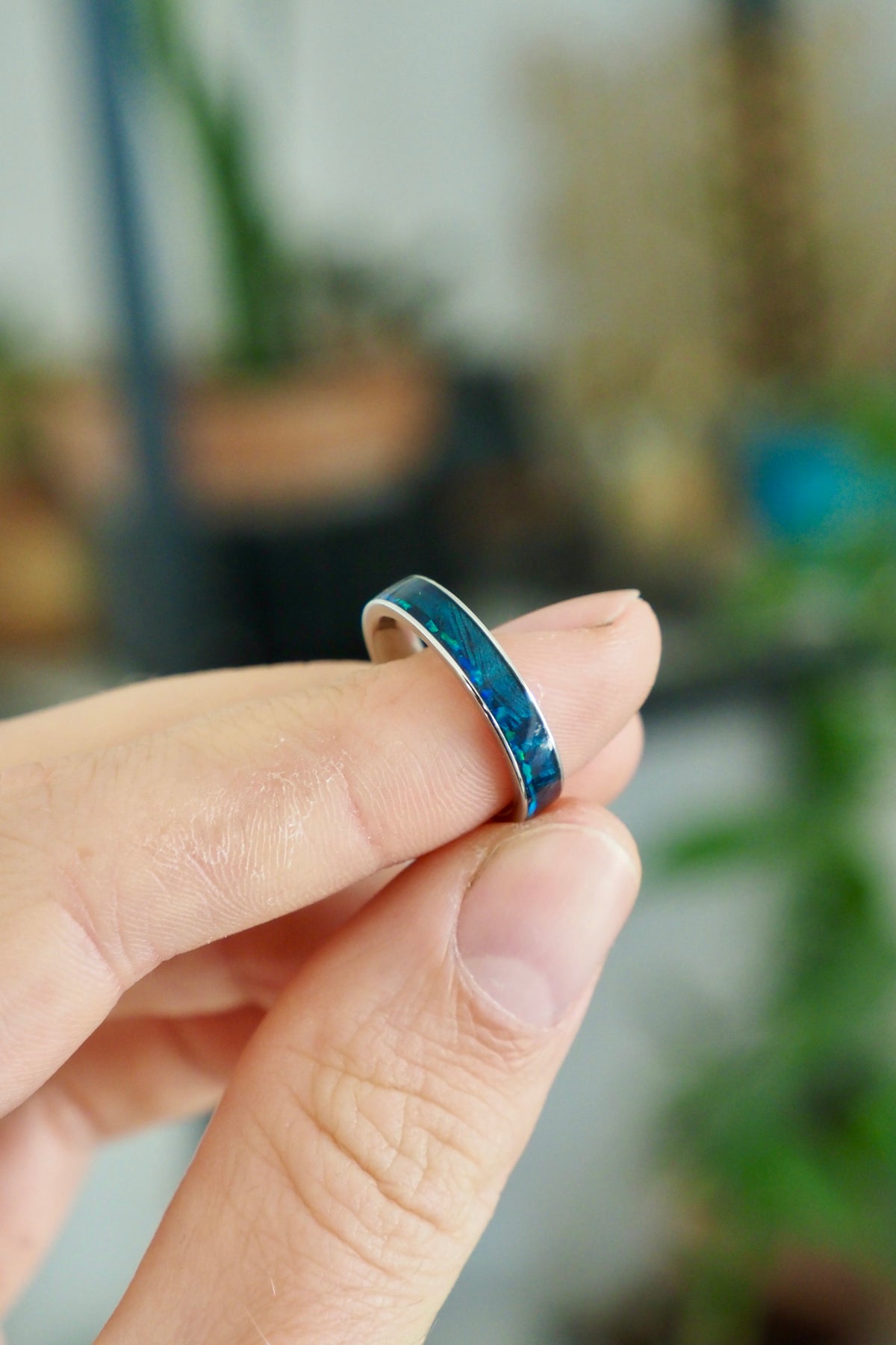Blue Amboyna + Steel & Bello Opal